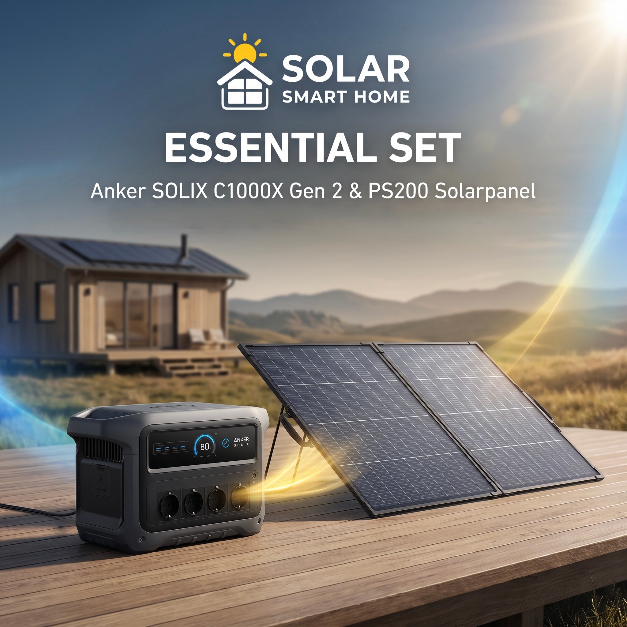 Anker Solix C1000X Gen2 + PS200 Gen2 - Essential Set