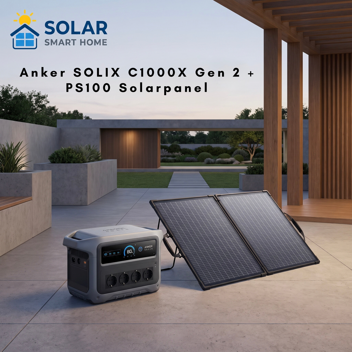 Anker SOLIX C1000X Gen 2 + PS100 Gen2 / Einsteiger-Set - Tragbare Powerstation mit Solarpanel (0% MwSt gemäß § 12 Abs. 3 S. 1 UStG bei Vorliegen der gesetzlichen Voraussetzungen)